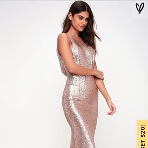LuLus Champagne Chic Maxi Dress
